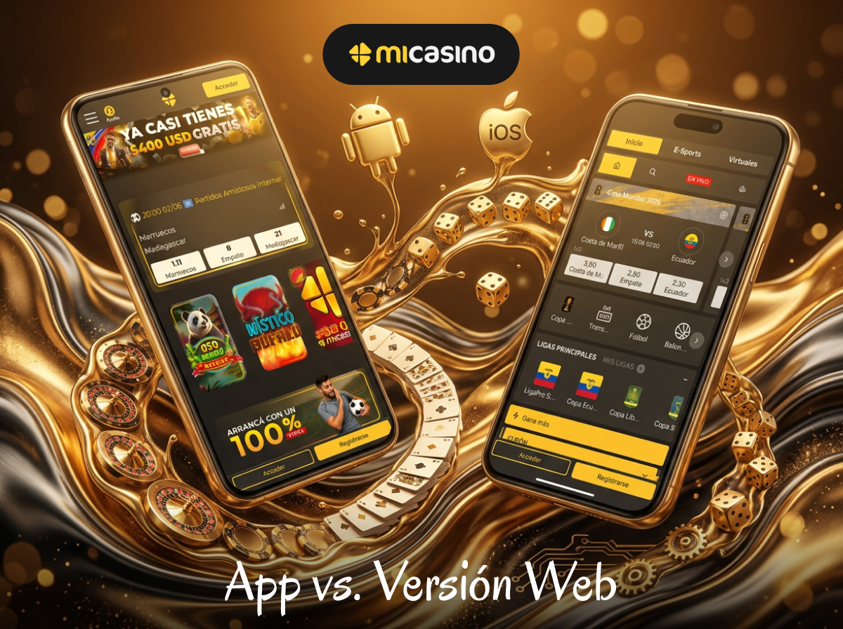 Mi Casino te permite elegir entre la aplicación y el sitio web